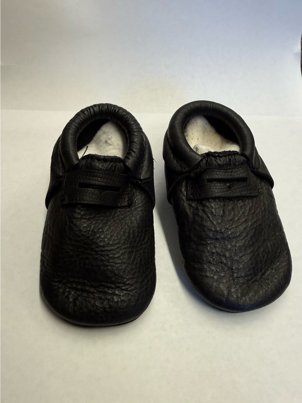 Freshly Picked Black Leather Baby Moccasins